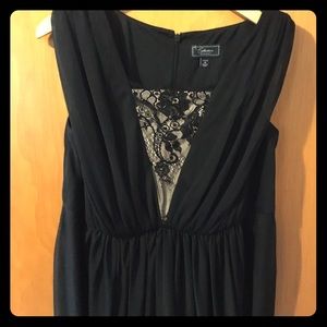 Lace front little black dress